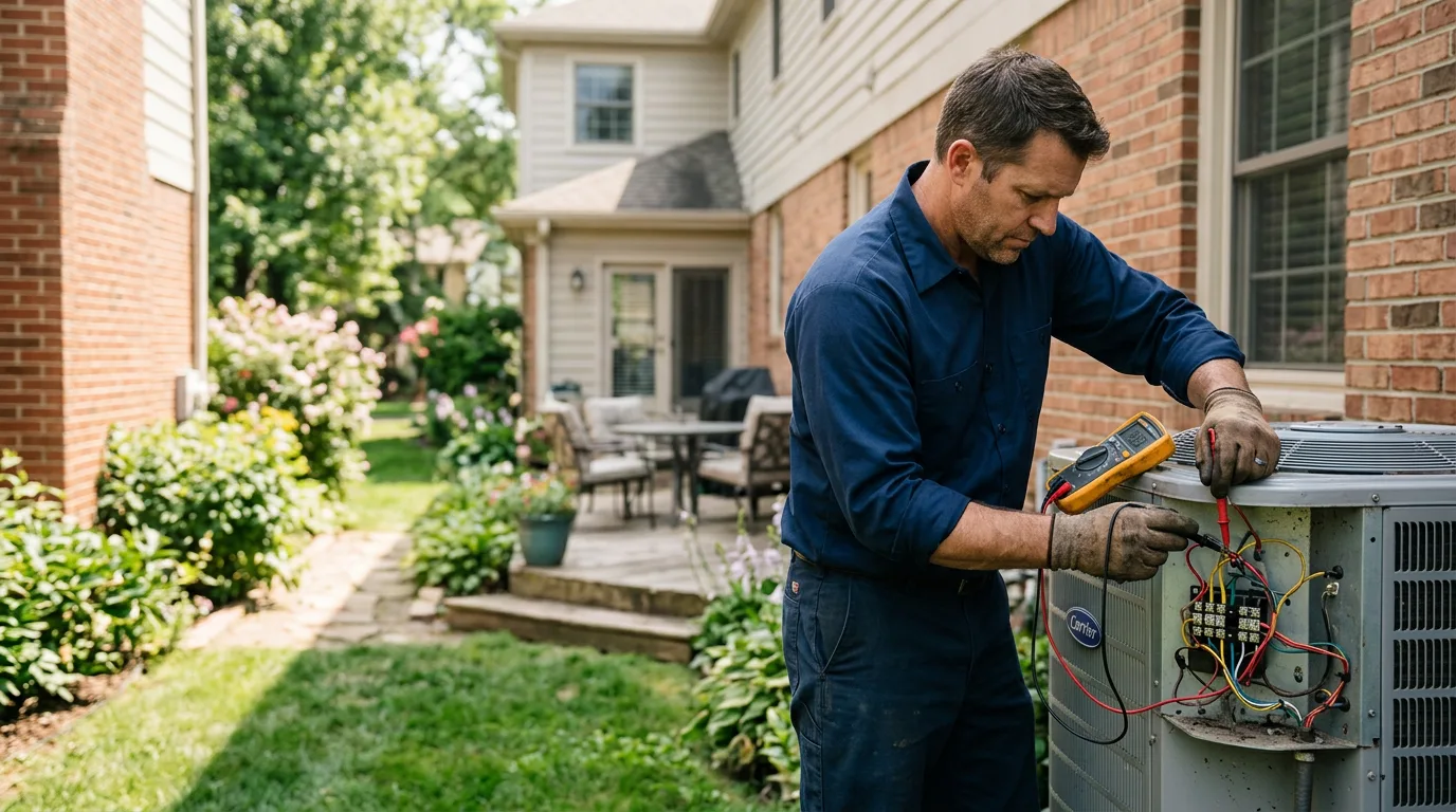 HVAC technician working near Wetumka, OK